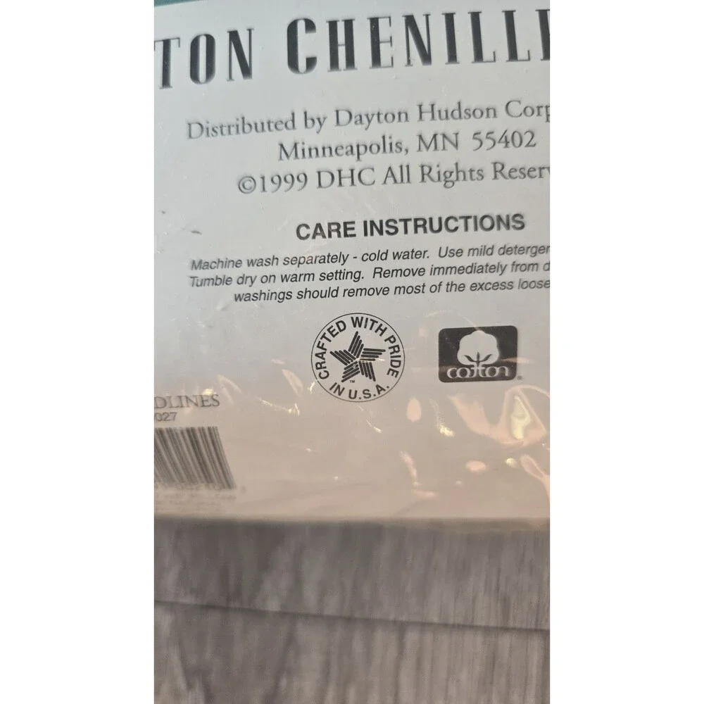 2 CHENILLE STANDARD SIZE PILLOW SHAM ALL COTTON NOS 1999 Vintage